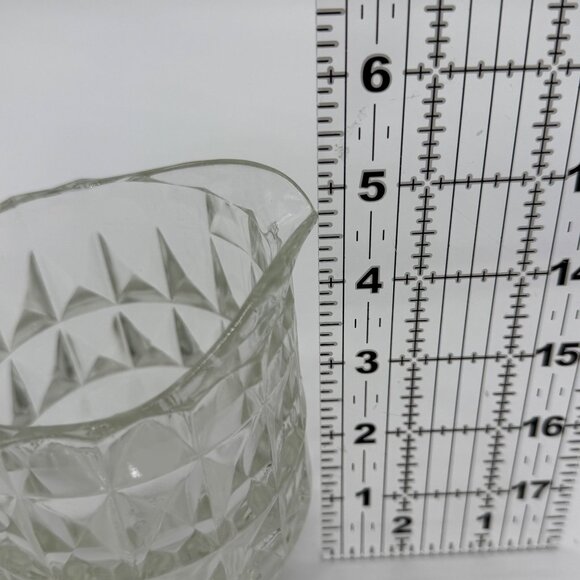 Vintage Jeannette Glass Co. Windsor Diamond Pattern Clear Pitcher - Picture 9 of 10